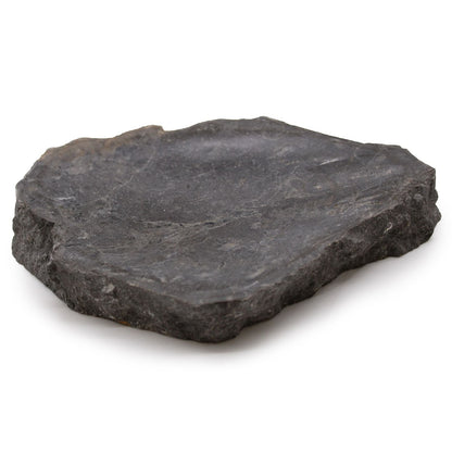 Alt Tag: Natural Grey Marble Soap Dish – 16x12 CM, dark grey natural marble soap dish tray with raw edges, 16x12 cm