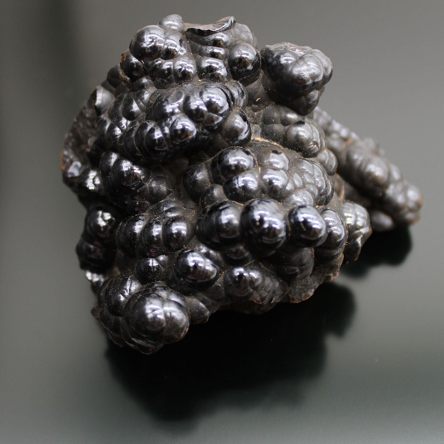 Natural Hematite Mineral Specimens – Approx 20 Pieces, metallic black hematite cluster specimen with shiny botryoidal surface