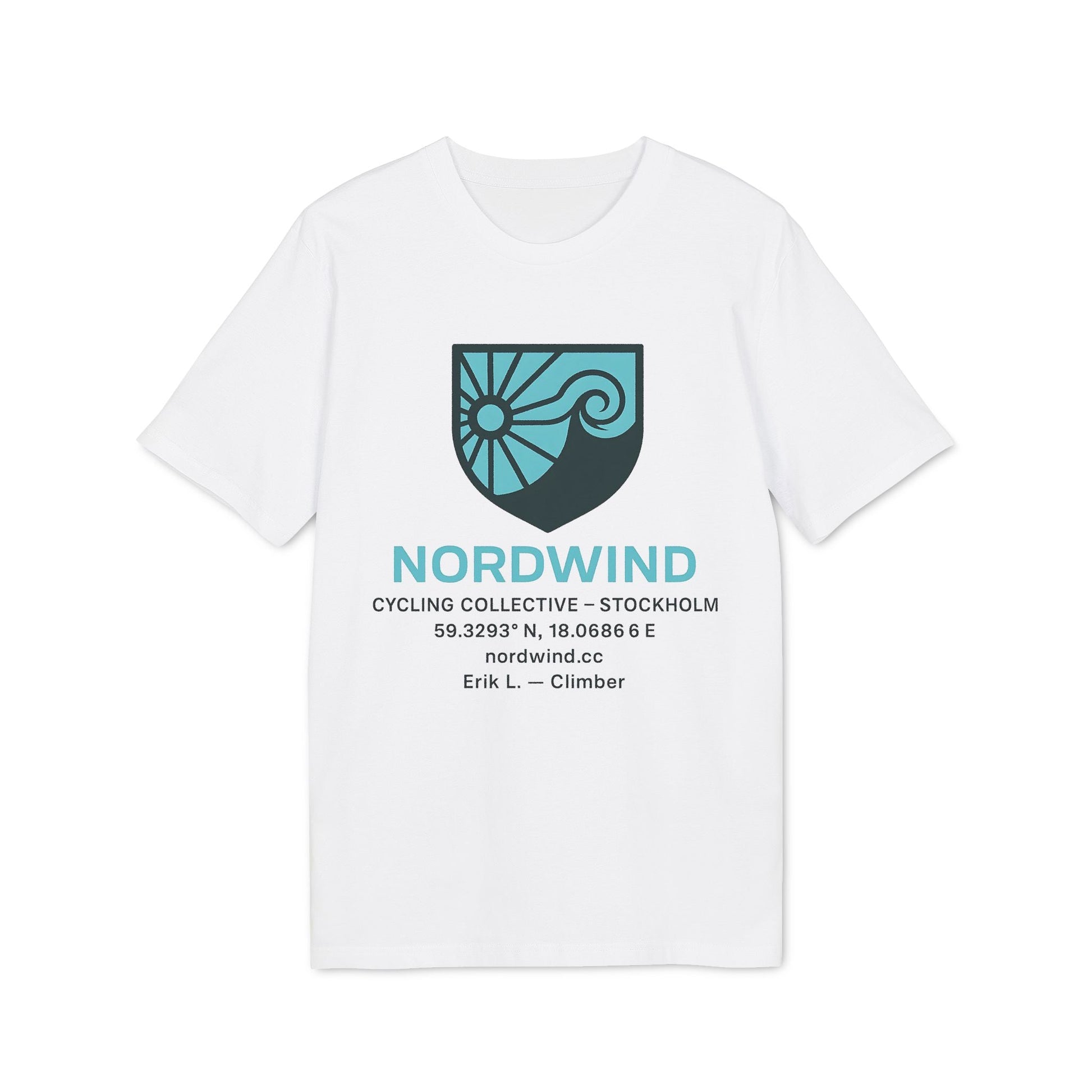 Föreningar Företag Välj Er Logga. T Shirts I Sponsra Saga Village. Premium Unisex T-Shirt vit t-shirt med NORDWIND Cycling Collective Stockholm logga