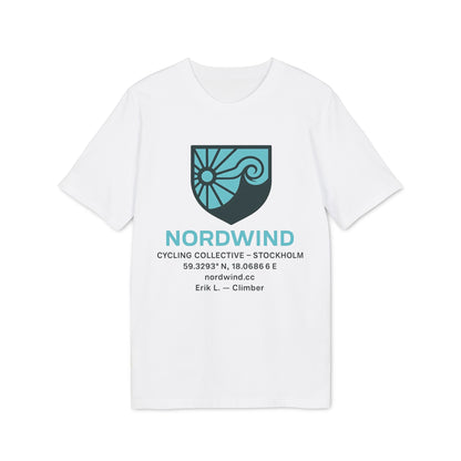 Föreningar Företag Välj Er Logga. T Shirts I Sponsra Saga Village. Premium Unisex T-Shirt vit t-shirt med NORDWIND Cycling Collective Stockholm logga