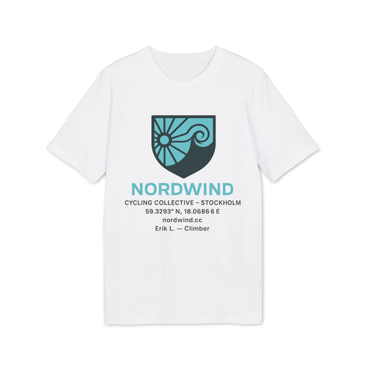 Föreningar Företag Välj Er Logga. T Shirts I Sponsra Saga Village. Premium Unisex T-Shirt vit t-shirt med NORDWIND Cycling Collective Stockholm logga