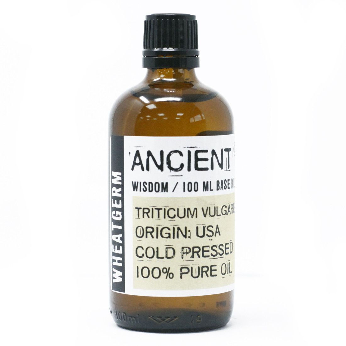 Nurturing Wheatgerm Oil – 100ML amber glass bottle, cold pressed 100% pure oil, 100 ml base oil, Ancient Wisdom label