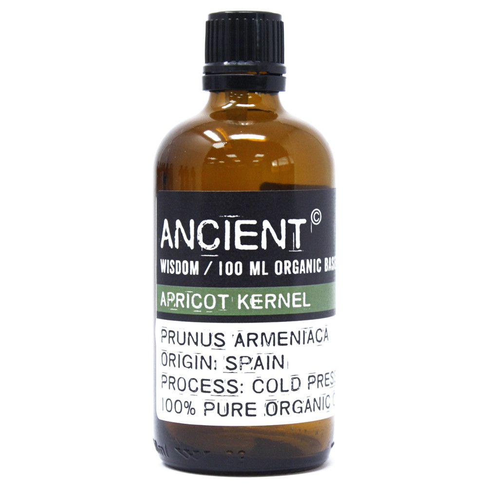 Organic Apricot Kernel Oil – 100ML cold pressed organic apricot kernel oil bottle, 100 ml, origin Spain