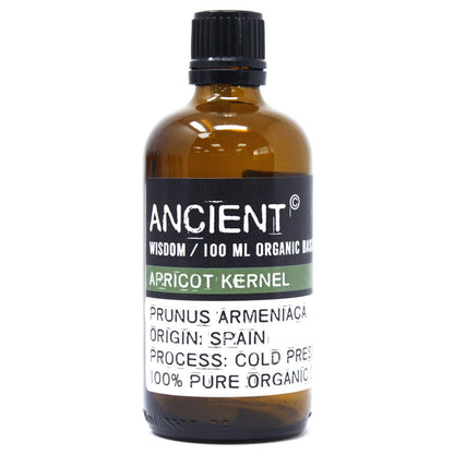Organic Apricot Kernel Oil – 100ML cold pressed organic apricot kernel oil bottle, 100 ml, origin Spain