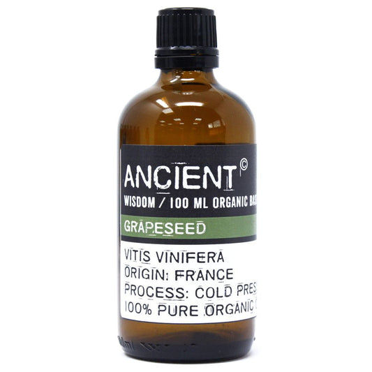 Alt Tag: Organic Grapeseed Oil – 100ML botella de aceite de semilla de uva orgánico prensado en frío, origen Francia, 100 ml
