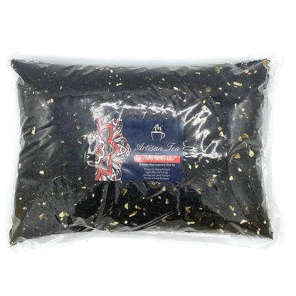Organic Naranja Black Tea – 1 KG bolsa de 1 kg de té negro orgánico con trozos de naranja en empaque transparente