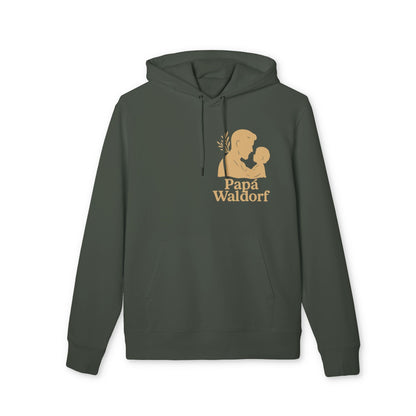 Papá Waldorf Hofir Premium Unisex Hoodie verde oscuro con capucha y gráfico Papá Waldorf en el pecho