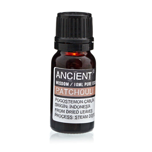 Alt Tag: Patchouli Essential Oil – 10 ML bottle, pure essential oil 10ml, steam distilled patchouli (Pogostemon cablin)