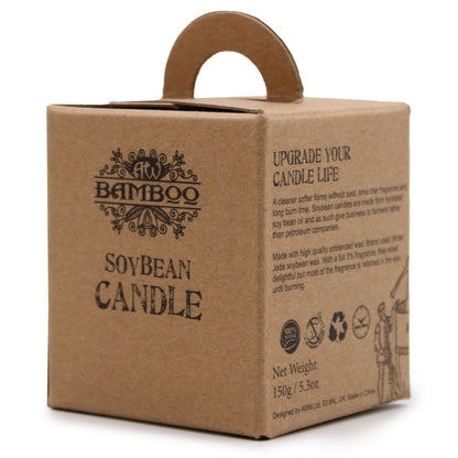 Peach Smoothie Soy Wax Candle – 200G packaging box, eco-friendly soybean candle in recycled kraft carton with handle