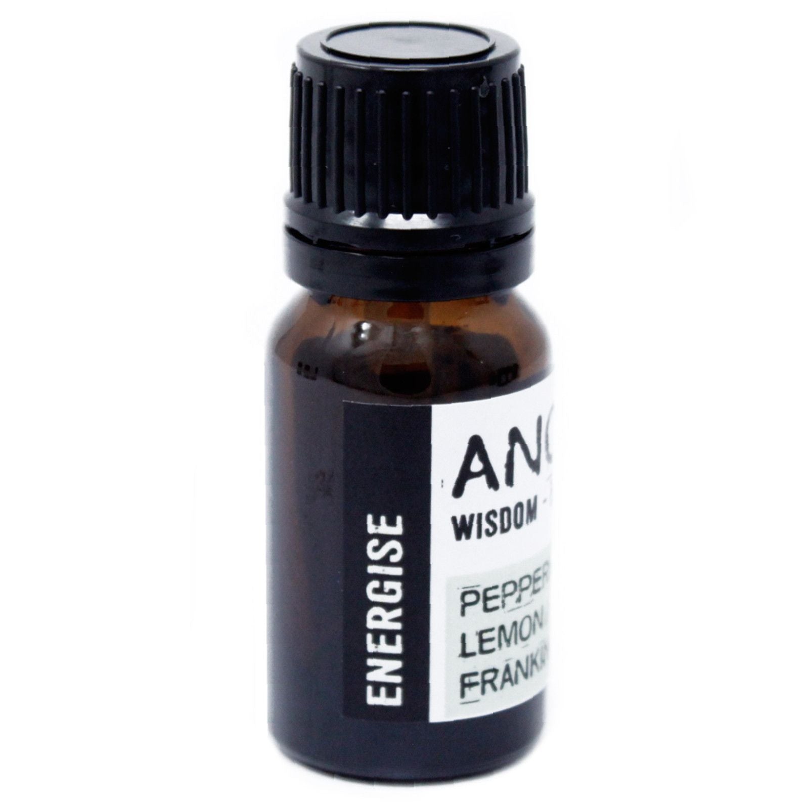 Alt Tag: Peppermint Essential Oil Blend – 10ML Boxed amber glass bottle with black cap, Energise label, peppermint lemon frankincense blend