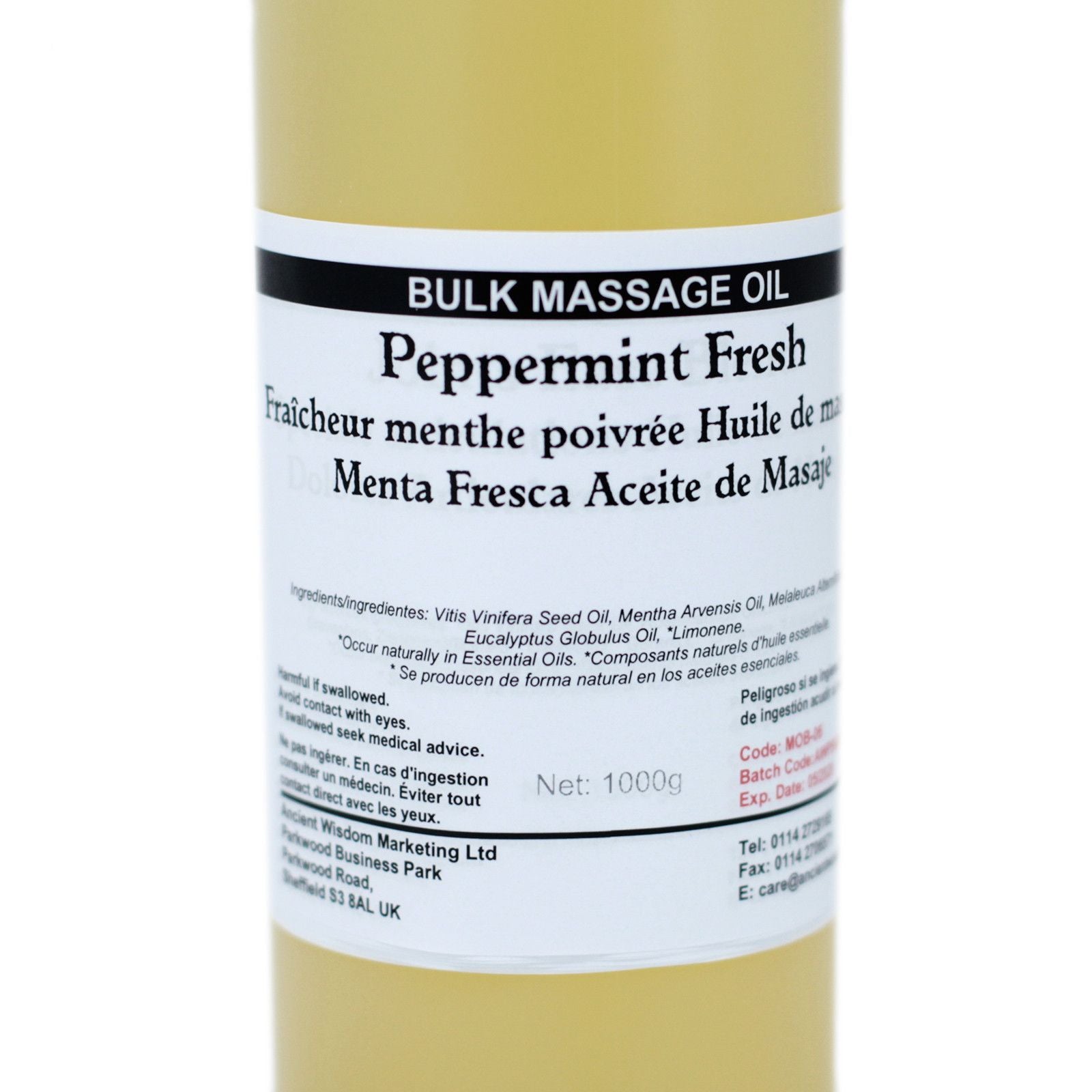 Mit Pfefferminze angereichertes Massageöl – 1KG Bliss Peppermint Fresh Massageöl-Flasche 1000 g für Massage