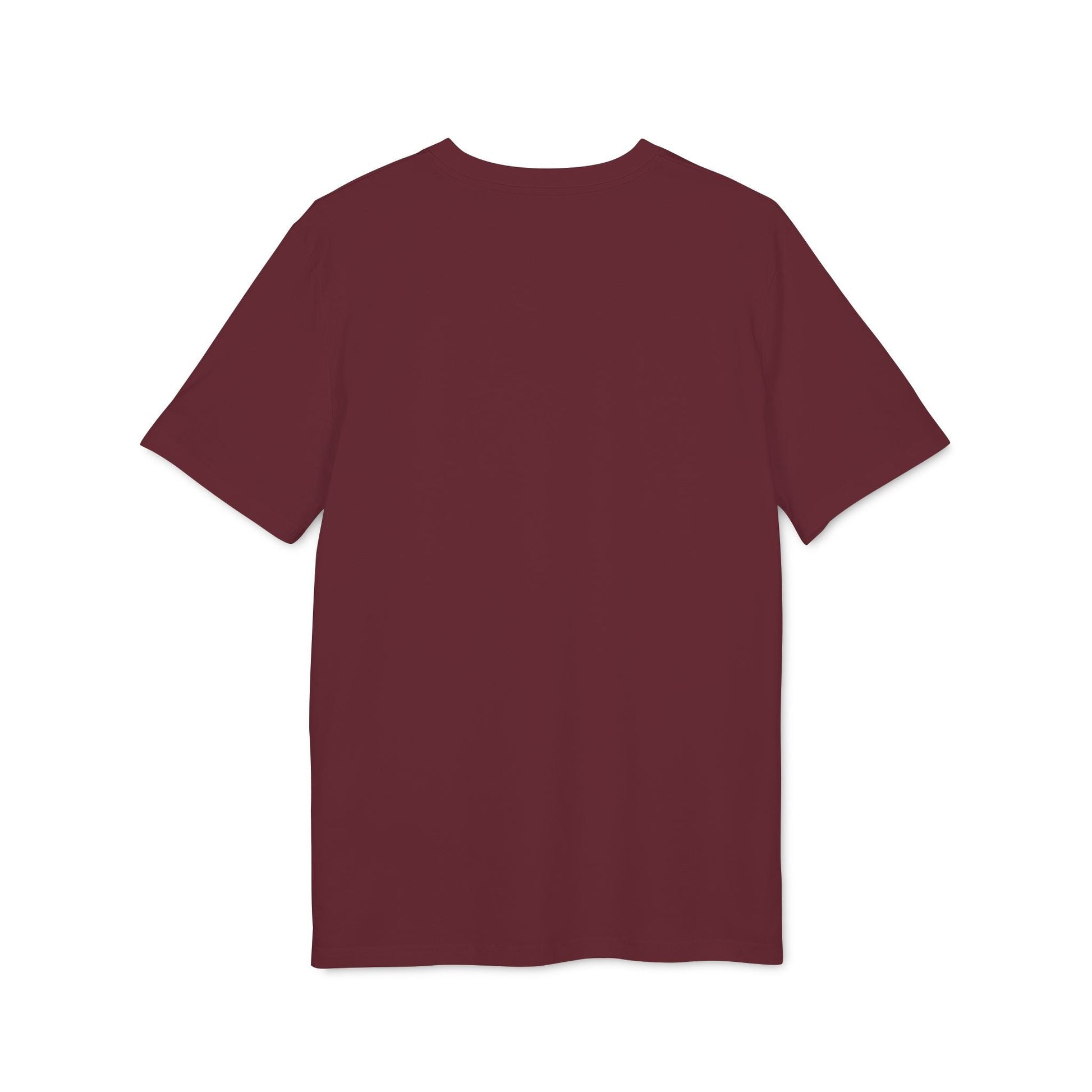 Alt Tag: Cocker Spaniel Personalized Premium Unisex T-Shirt color burdeos, camiseta unisex de manga corta vista frontal