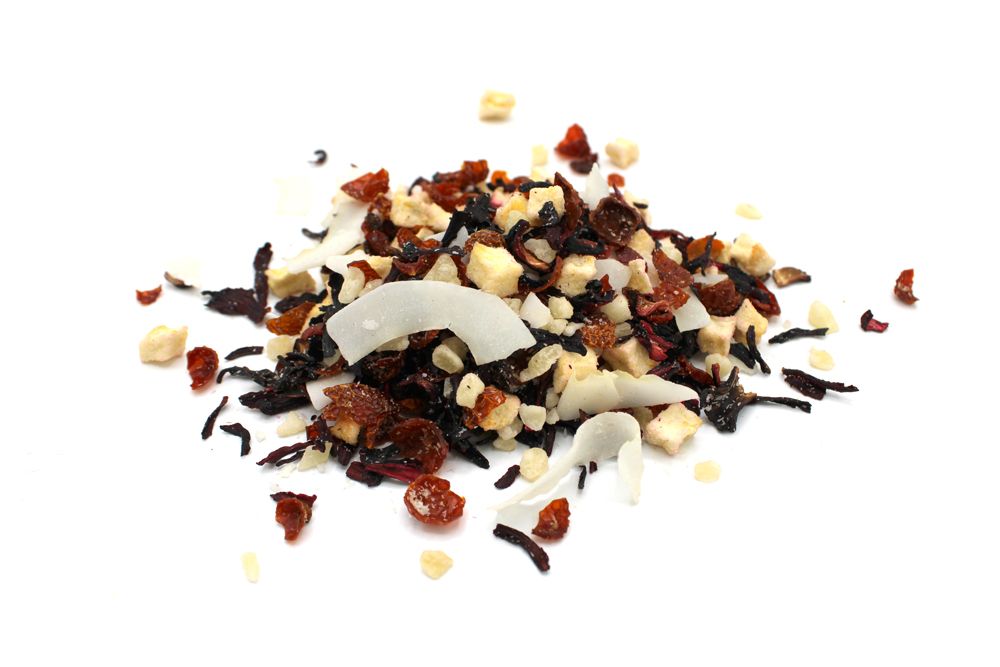Piña Colada Infusion Artisan Tea – 1 KG mezcla de té artesanal con trozos de piña, coco y flores de hibisco, hoja suelta
