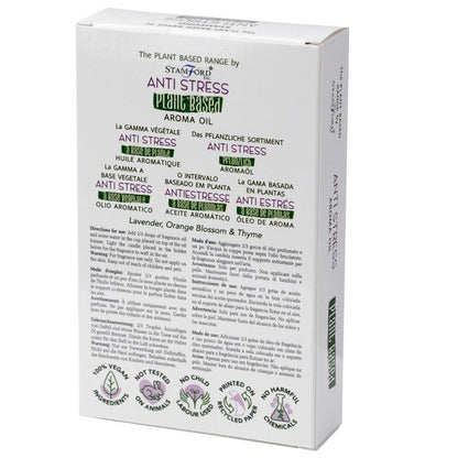 Plant-Based Aroma Oil – Relaxing 50ML boxed product packaging, plant-based aroma oil range, 50ml, lavender orange blossom and thyme