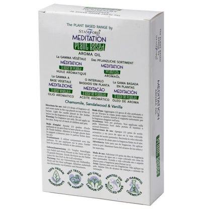 Pflanzenbasiertes Meditation Aroma Oil – 44G Produktbox, pflanzenbasiertes Aromaöl mit Duft von Kamille, Sandelholz und Vanille