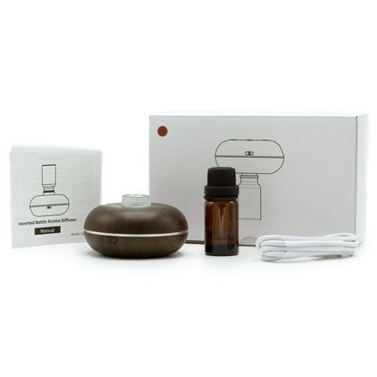 Alt Tag: Plastic Aroma Diffuser – USB-C Motion Sensor kit with diffuser, essential oil bottle, USB-C cable, manual, and box