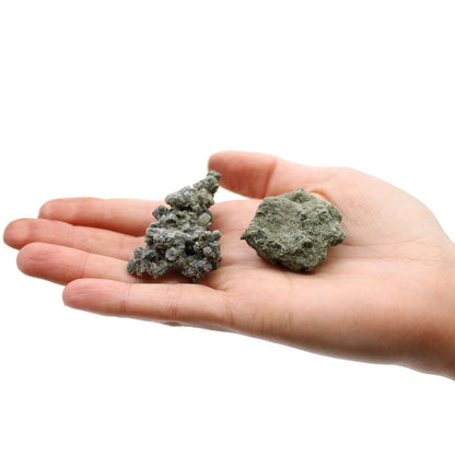 Prehnit-Mineralproben – ca. 100 Stück, handverlesene Prehnit-Proben, natürliche graugrüne Mineralien aus Marokko
