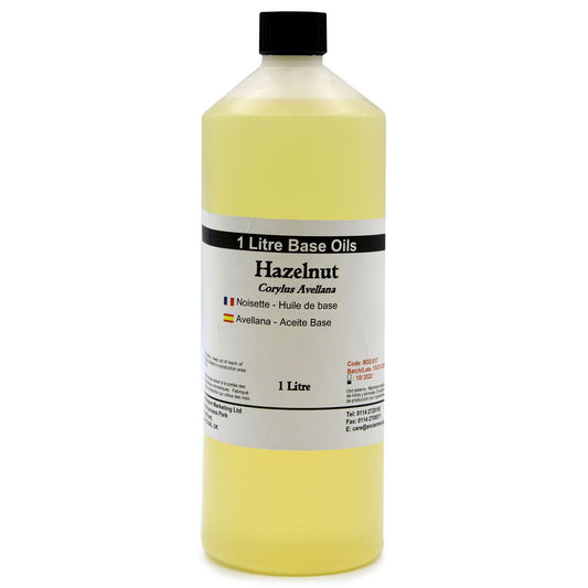 Premium Italian Hazelnut Oil – 1 Litre, botella de aceite de avellana 1 L (base oil)