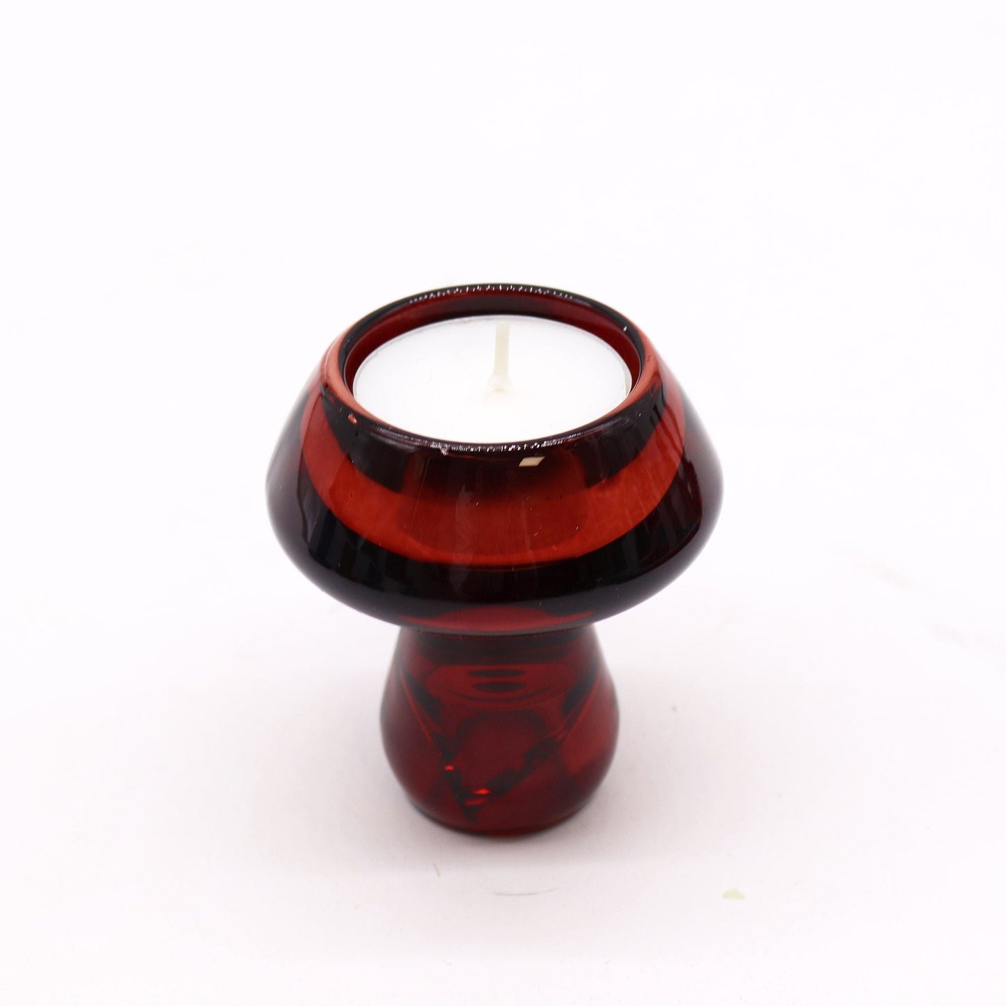 Pressed Glass Candle Holders – 6.2x7 CM, Vampire Red pressed glass candle holder with tealight, gothic red and black design