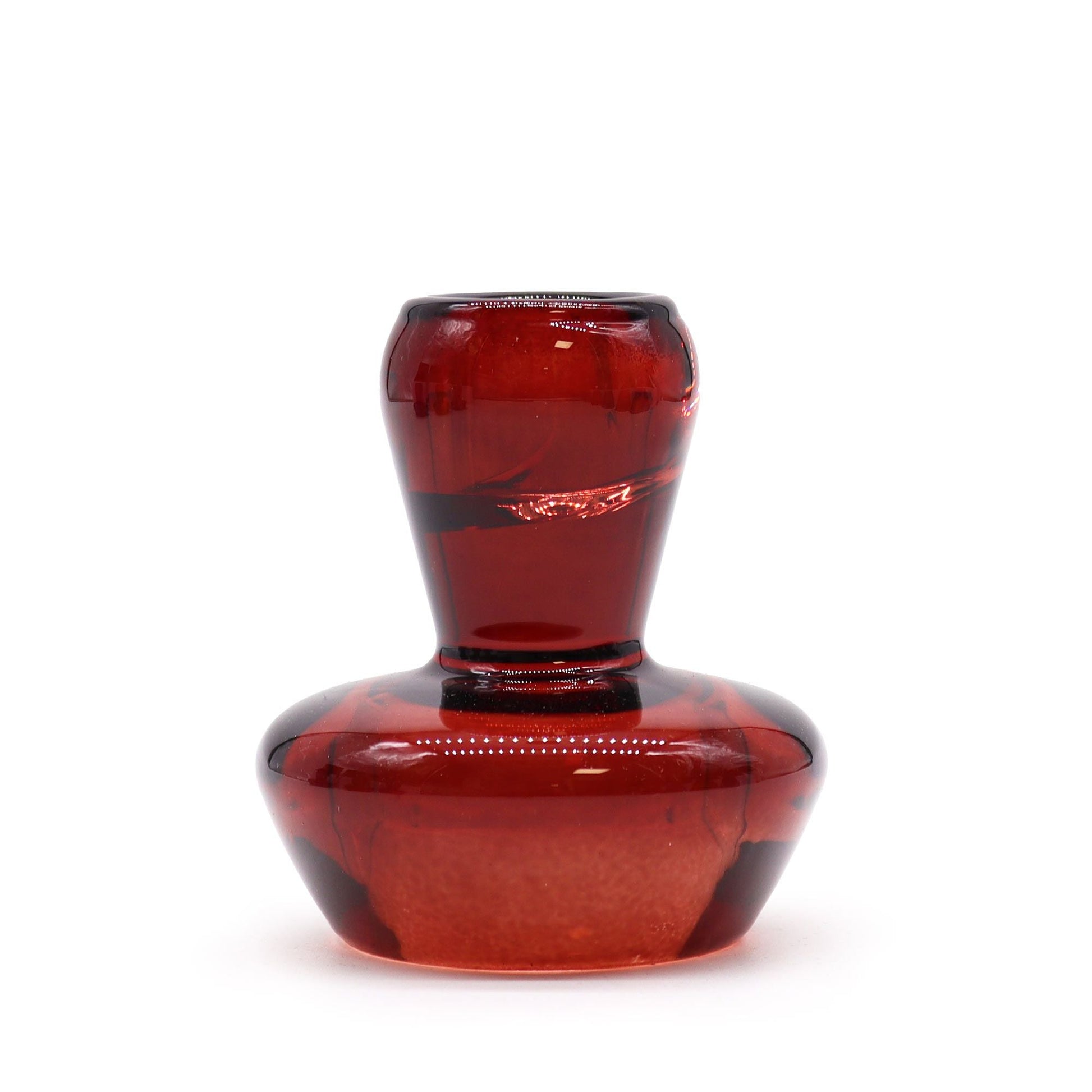 Alt Tag: Pressed Glass Candle Holders – 6.2x7 CM, Vampire Red, red pressed glass candle holder for tealight or dinner candle, close-up
