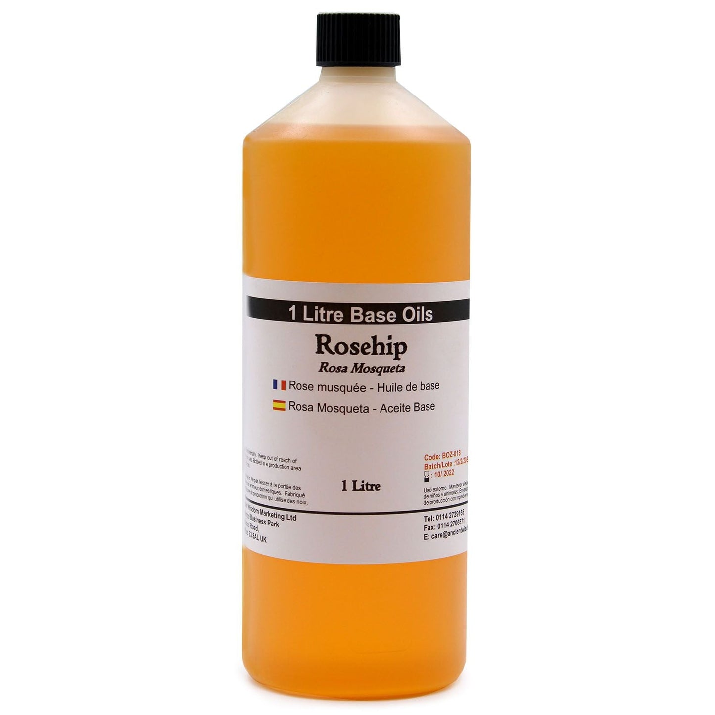Alt Tag: Pure Rosehip Oil – 1 Litre botella de aceite base de rosa mosqueta italiana, 1 litro, para mezclar con aceites esenciales