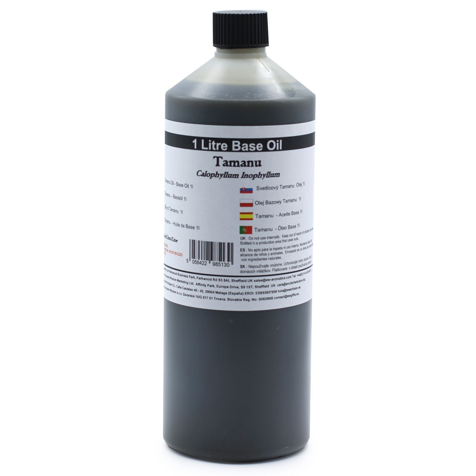 Alt Tag: Pure Tamanu Base Oil – 1 Litre botella de 1 litro, Calophyllum Inophyllum Seed Oil, aceite base premium