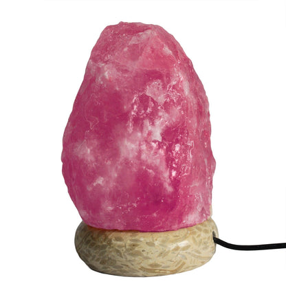 Alt-Tag: Radiant USB Himalayan Salt Lamp – 11.5 CM, natürliche rosa Salzlampe mit rundem Sockel und USB-Kabel, kompaktes dekoratives Design