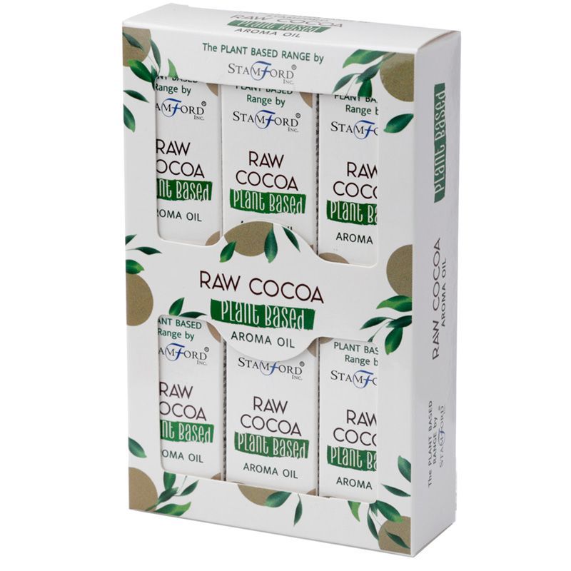Alt Tag: Raw Cocoa Plant-Based Aroma Oil – 44 G plant-based aroma oil set, raw cocoa fragrance, vegan-friendly, boxed 44 g bottle