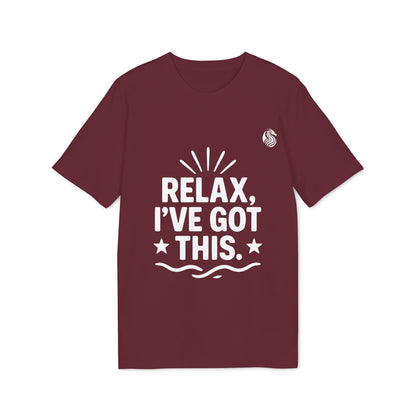 Relax I´ve Got This Teenager Drix Premium Unisex T-Shirt burgundy graphic tee with “Relax, I’ve got this” slogan print