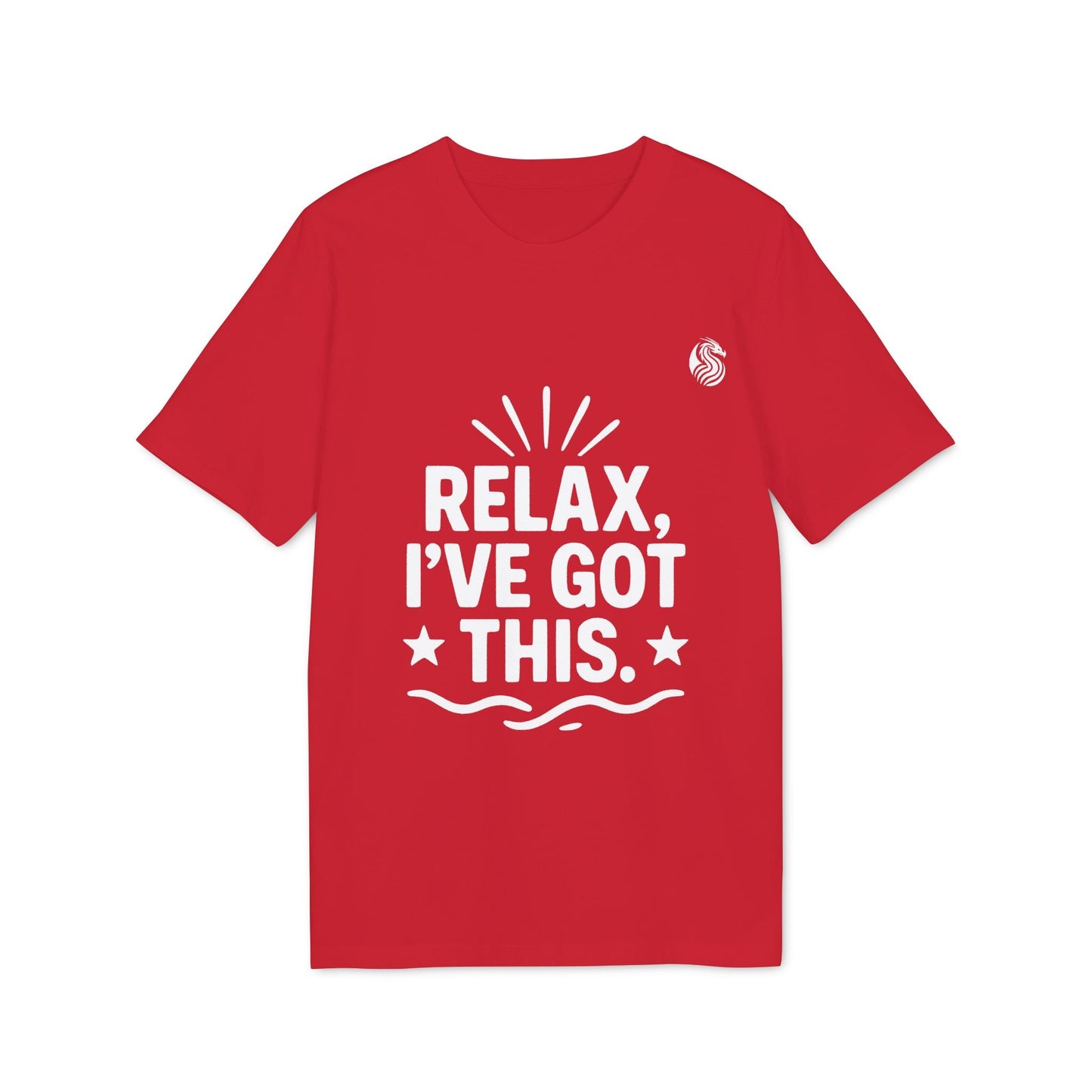 Alt Tag: Relax I´ve Got This Teenager Drix Premium Unisex T-Shirt red tee with white “RELAX, I’VE GOT THIS.” graphic print