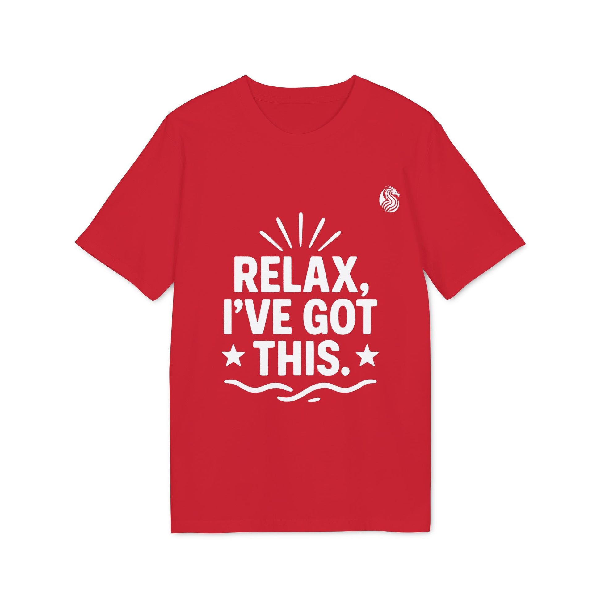 Alt Tag: Relax I´ve Got This Teenager Drix Premium Unisex T-Shirt red tee with white “RELAX, I’VE GOT THIS.” graphic print