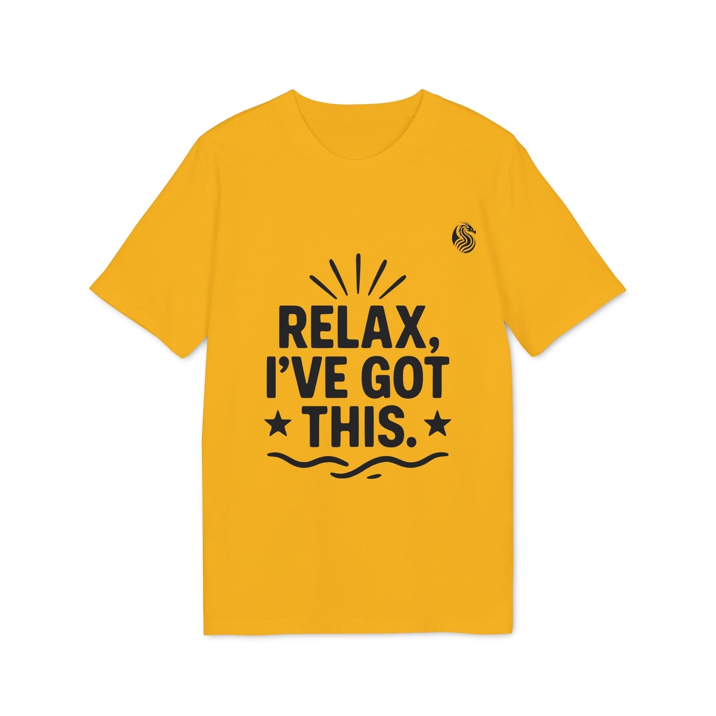 Alt Tag: Relax I´ve Got This Teenager Drix Premium Unisex T-Shirt yellow graphic tee with bold “RELAX, I’VE GOT THIS.” text