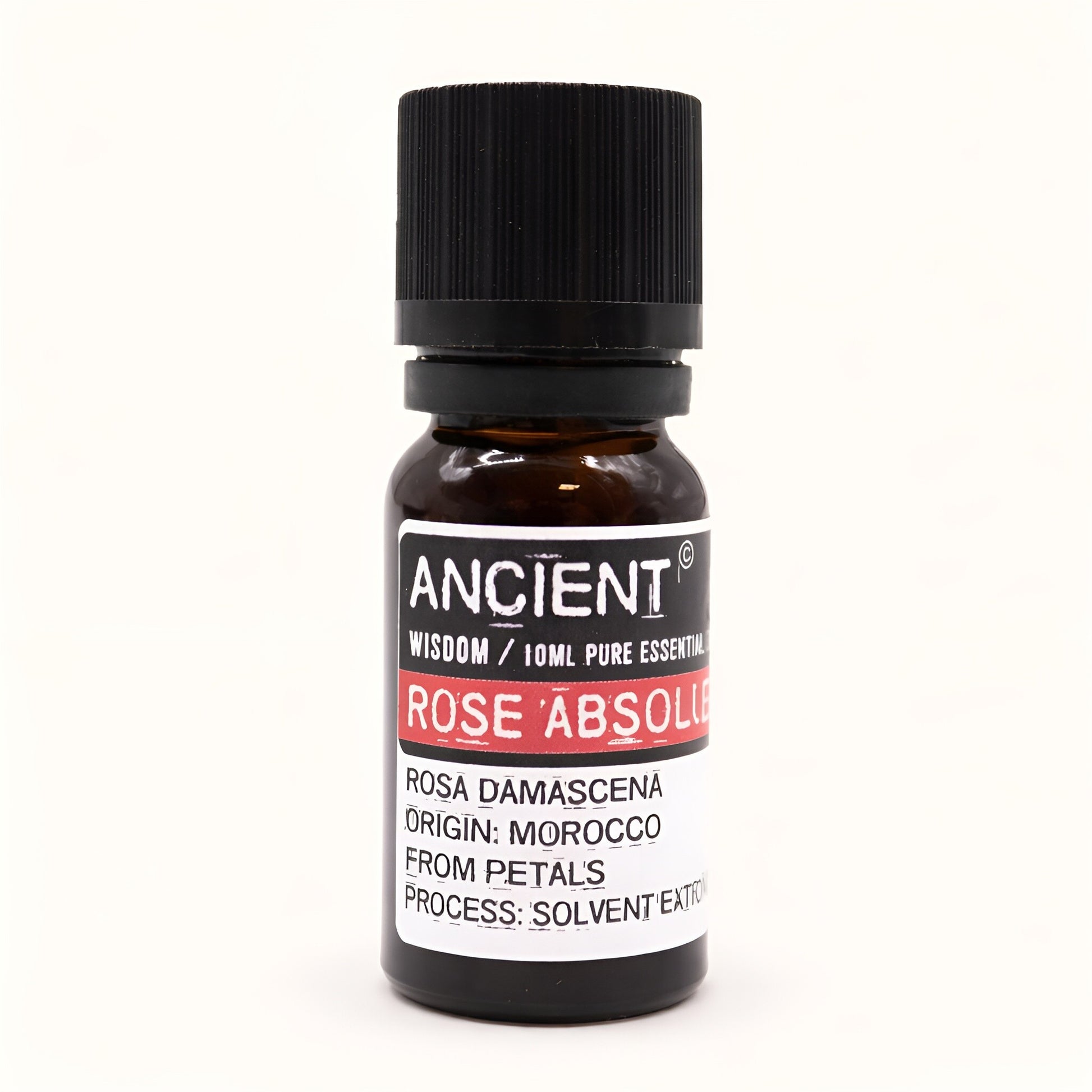 Alt Tag: Rosa Centifolia Essential Oil – 10 ML flaska med eterisk rosolja, 10 ml, ursprung Marocko, etikett Ancient Rose Absolute