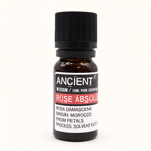 Alt Tag: Rosa Centifolia Essential Oil – 10 ML frasco de aceite esencial de rosa, 10 ml, origen Marruecos, etiqueta Ancient Rose Absolute