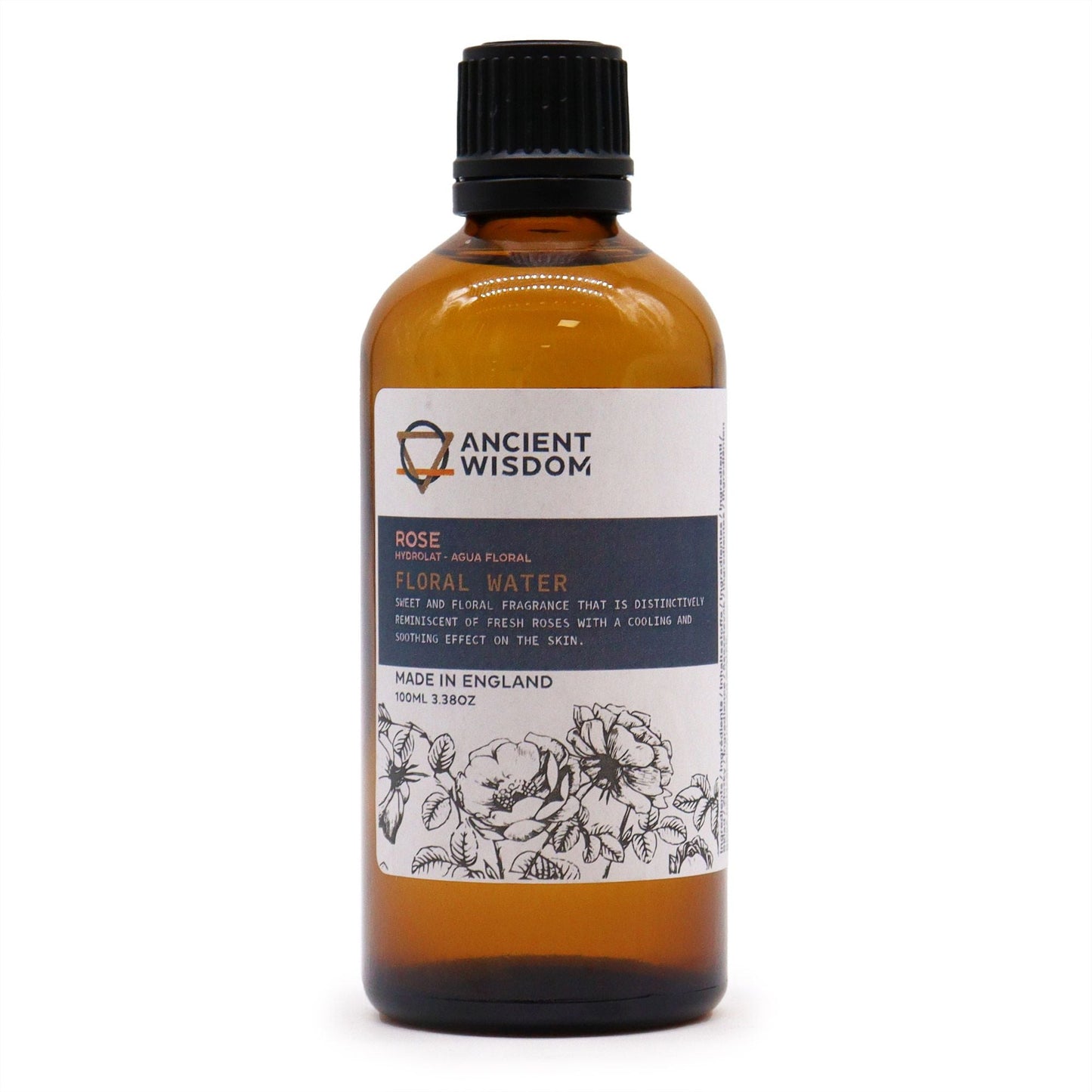 Alt Tag: Rosa Damascena Hydrolat Floral Water – 100ML amber glass bottle rose floral water toner 100ml