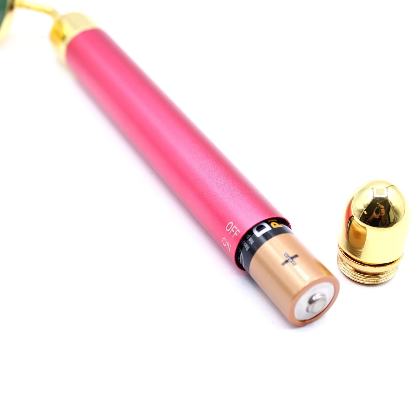 Jade Gemstone Face Roller – 15.5 CM premium jade facial roller with metal accents, handheld beauty tool for daily skincare routine