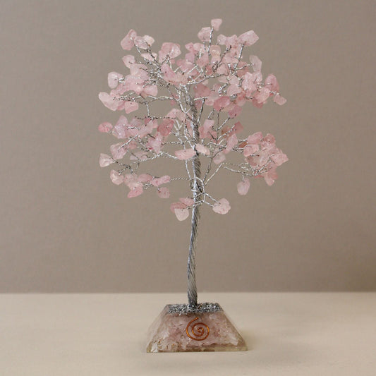 Rose Quartz Gemstone Tree – 160 Stone con piedras rosa en ramas de alambre y base de orgonita, decoración para hogar u oficina
