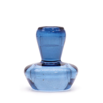 Pressed Glass Candle Holders – 6.2x7 CM Royal Blue pressed glass candle holder in royal blue, 6.2x7 cm