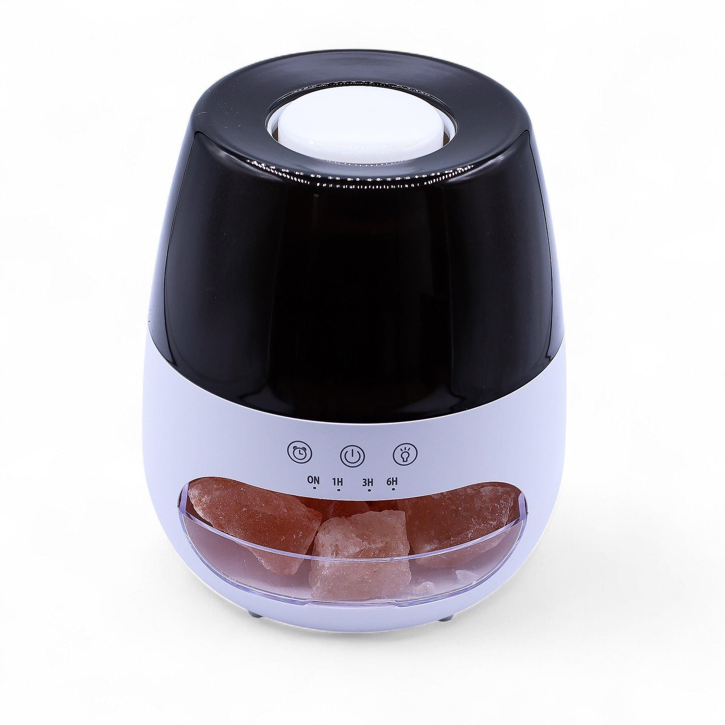 Salt Stone Aroma-Diffusor mit Flammeneffekt – Weiß – USB – Farbwechsel & Timer mit Himalaya-Salzsteinen, LED-Licht und Timer-Tasten