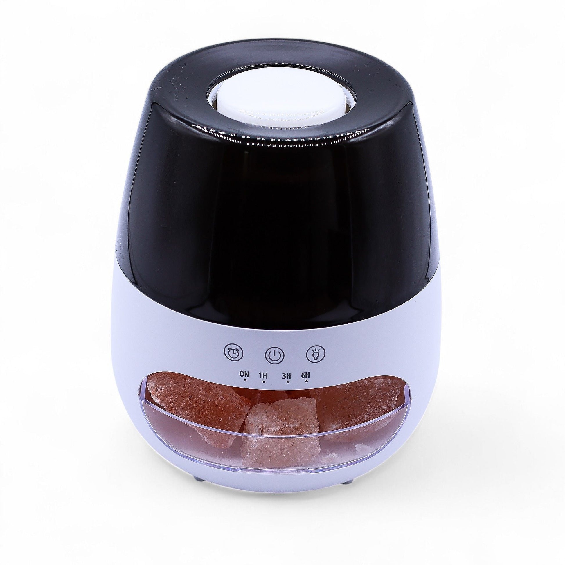 Salt Stone Aroma-Diffusor mit Flammeneffekt – Weiß – USB – Farbwechsel & Timer mit Himalaya-Salzsteinen, LED-Licht und Timer-Tasten