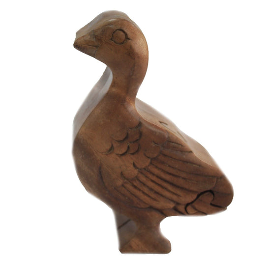Saman & Sheesham Bali Magic Box – Pretty Duck, caja secreta de madera tallada con diseño de pato y compartimento oculto