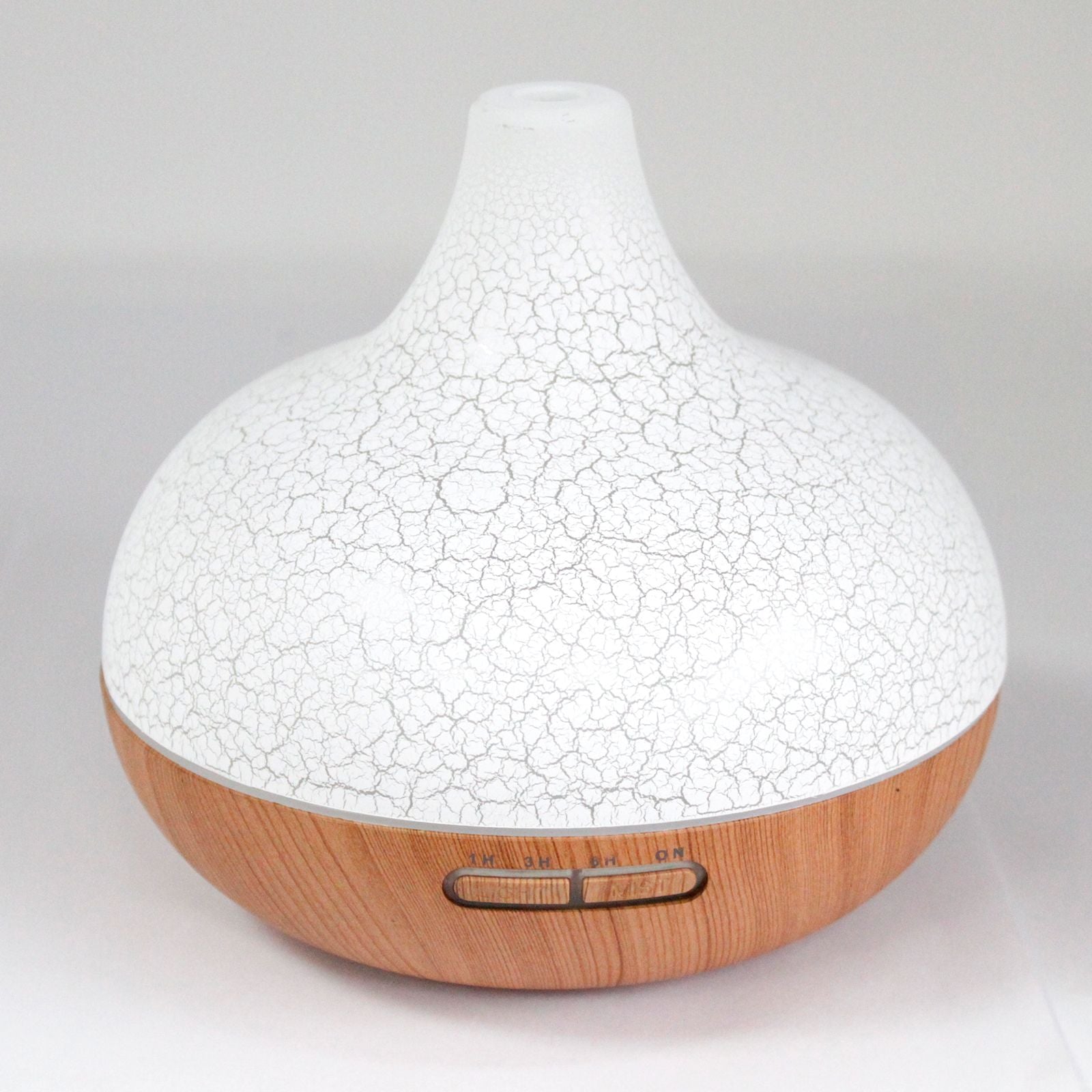 Santorini Atomiser – Shell Effect – USB – Colour Change – Timer difusor ultrasónico con efecto concha blanco y base madera