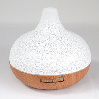 Santorini Atomiser – Shell Effect – USB – Colour Change – Timer difusor ultrasónico con efecto concha blanco y base madera