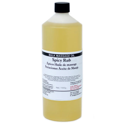 Alt Tag: Sensational Spicy Rub Massage Oil – 1KG bulk massage oil bottle, spicy rub blend, 1000g