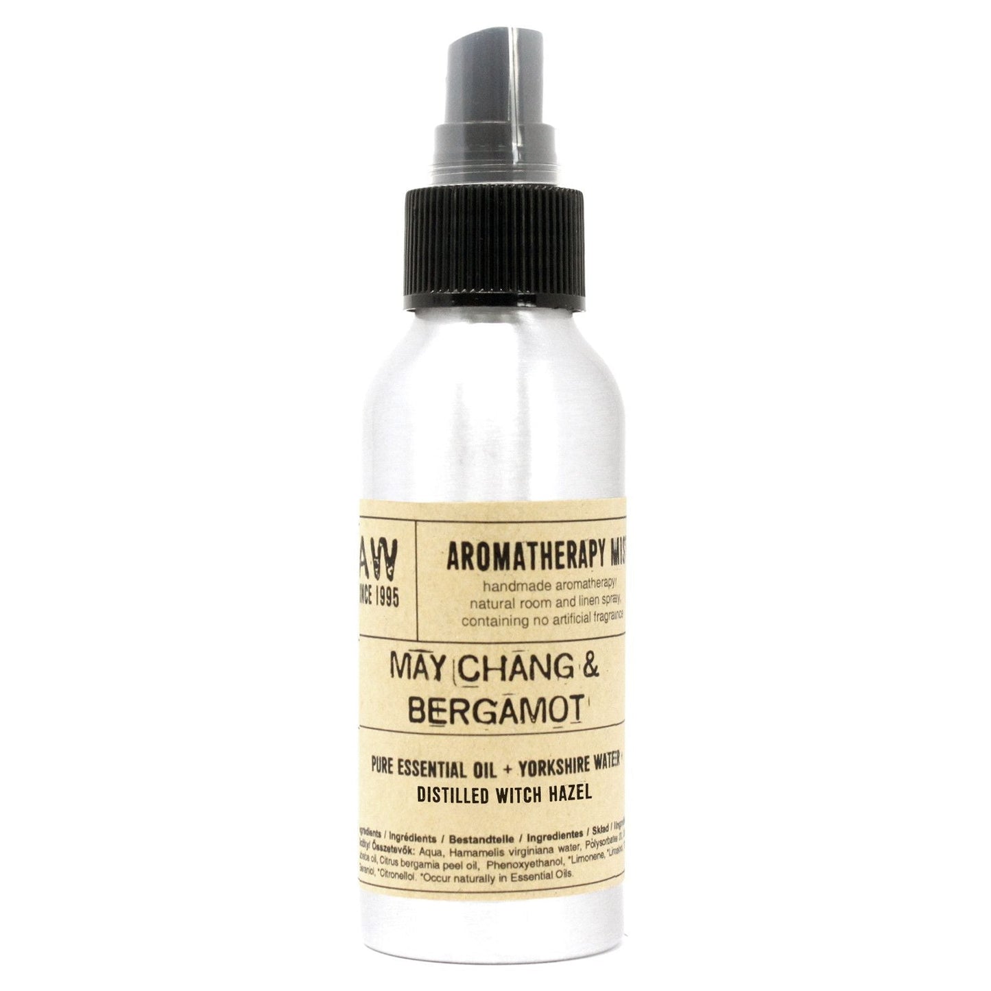 Serene Bliss Essential Oil Mist – 100ML bottle with May Chang & Bergamot essential oils, 100ml spray mist