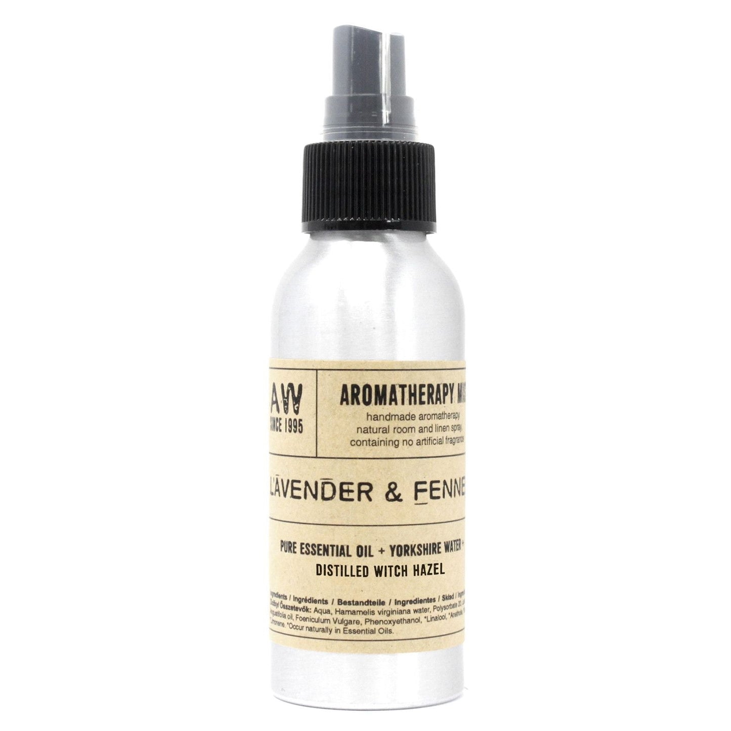 Serene Lavender & Fennel Mist – 100 ML sprayflaska med eterisk olja med lavendel- och fänkålsetikett, 100 ml