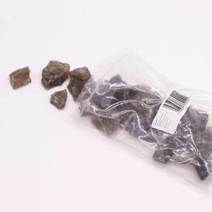 Smoky Quartz Raw Crystals – 500G Gemstone Collection, rough smoky quartz stones in clear plastic bag with loose pieces