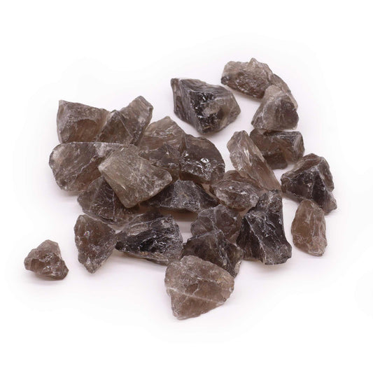 Smoky Quartz Raw Crystals – 500G Gemstone Collection, natural rough smoky quartz crystal stones on white background
