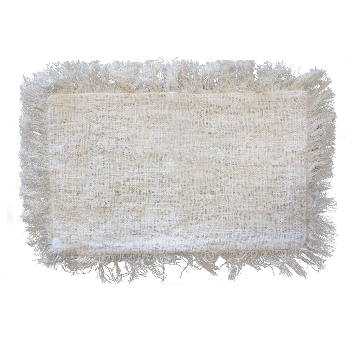 Mjuk linnekudde – 30x50 CM med frans i beige, rektangulärt kuddfodral i 100% linne med franskant