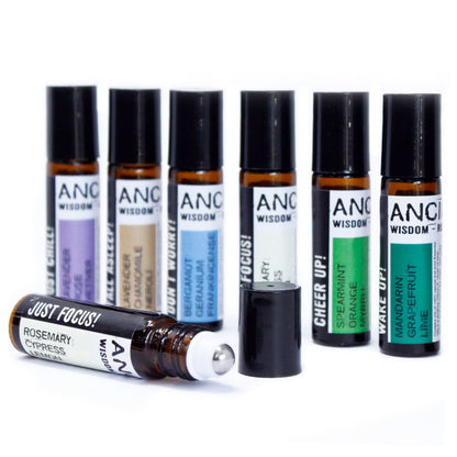 Beruhigendes ätherisches Öl Roll-On – 10ML Set mit taschengroßen Aromatherapie-Roll-On-Fläschchen mit Lavendel-, Kamillen- und Zitrusmischung